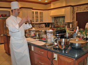 Chef Scott Baker making Fougasse