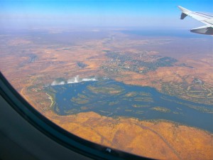 Victoria Falls from Plane Window