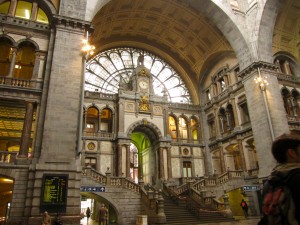 Antwerp Central train station built between 1895 and 1905. 