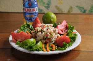 conch salad at Calypso Restaurant