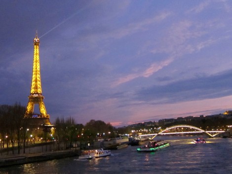 Eiffel Tower from the Seine River by Susan Manlin Katzman