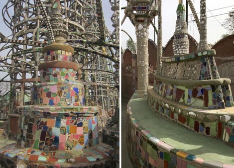 Collage of Boat and Tiers at Watts Towers by Susan Manlin Katzman 