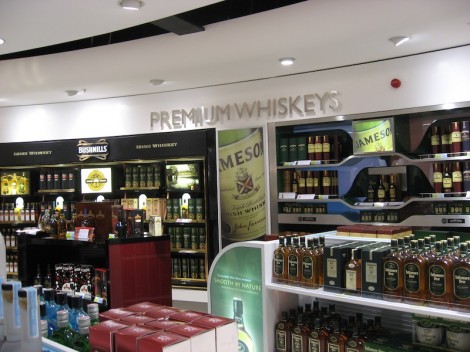 Duty free shop at Dublin airport