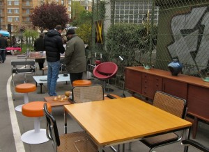 50s, 60s and 70s furniture at the Marché aux Puces de la Porte de Vanves in Paris