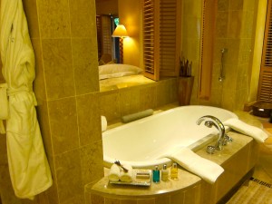 Bathtub in Suite 104 at the Saxon Hotel in Johannesburg, South Africa