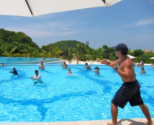 Water aerobics at Secrets Huatulco by Susan Manlin Katzman