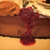 Double Chocolate Cheesecake withCranberry Sauce