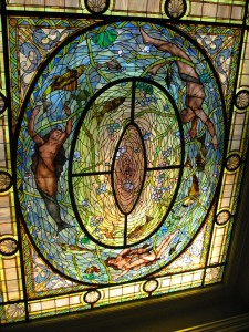Stained glass window at a Hot Springs Bathhouse