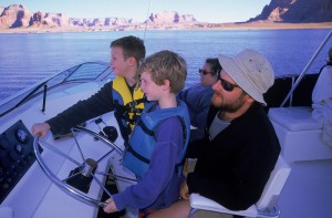 Family in Powerboat