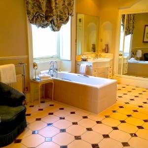 Bathroom in the Mary Shaw room at Inverlochy Castle Hotel