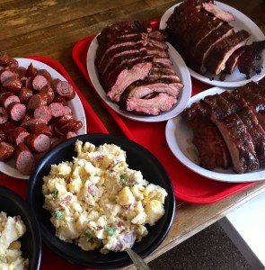 Assorted Smoked Foods and Potato Salad