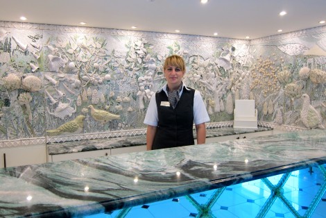 Reception Desk on S.S. Catherine by Susan Manlin Katxman