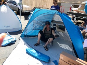 Seeking Shade at Rose Bowl Flea Market by Susan Manlin Katzman