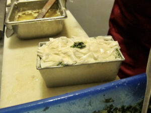 Spanakopita ready for the oven at Cafe Nova