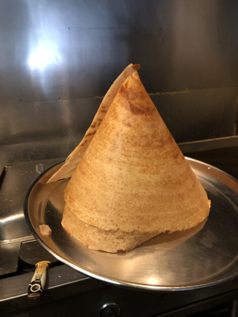 Cone-shaped dosa.