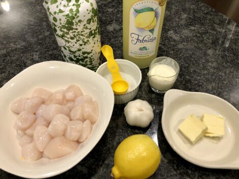 Ingredients to make Fabrizia Limoncello Scallops