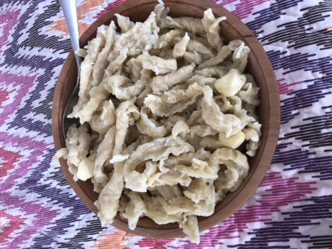 Spaetzle in a bowl.