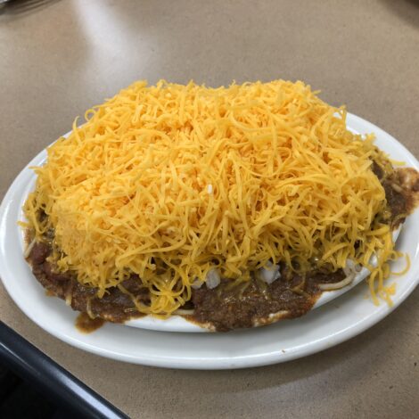 A big plate of Cincinnati Chili