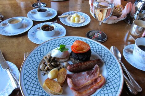 A full Scottish breakfast as served at Inverlochy Castle Hotel