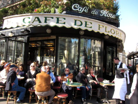 Sitting at Cafe de Flores in Paris