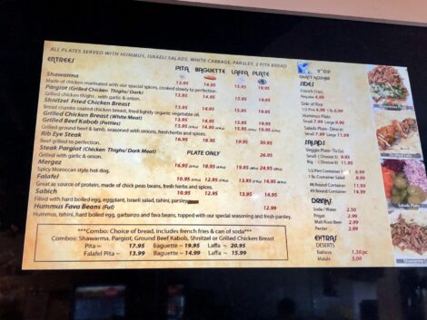 The menu at Ta-eem