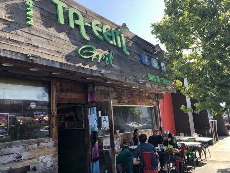 Ta-eem has a few tables on the Melrose sidewalk.