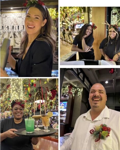 A collage showing smiling staff at The Sleigh Shed in Union Station.