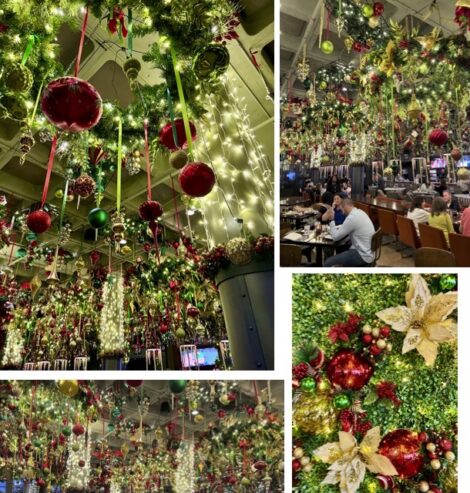 A collage showing four scenes of decor delights at The Sleigh Shed