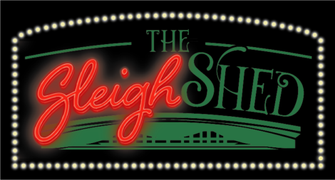 The Sleigh Shed sign.