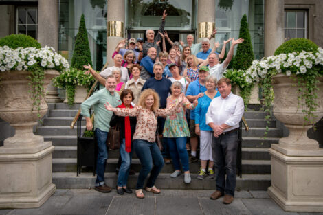 Judith McLoughlin with a group on a food tour.