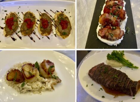 A collage of four dishes from Robie's