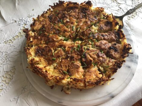 A Gluten-free quiche cut and ready to serve.