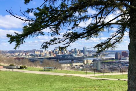 View of Ohio River and Cincinnati from Kentucky.